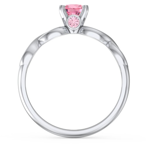 1/2 ct. Round Gemstone Infinity Peek-A-Boo Engagement Ring – Sterling Silver with Pink Tourmaline