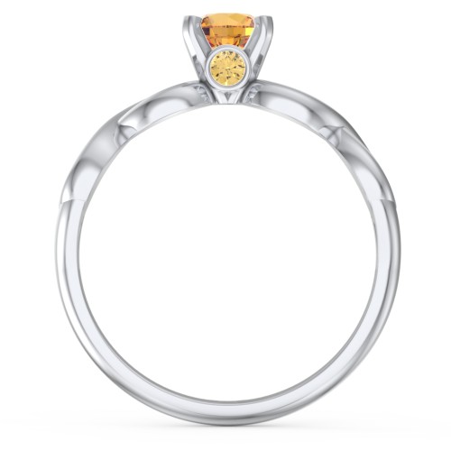 1/2 ct. Round Gemstone Infinity Peek-A-Boo Engagement Ring – Sterling Silver with Citrine