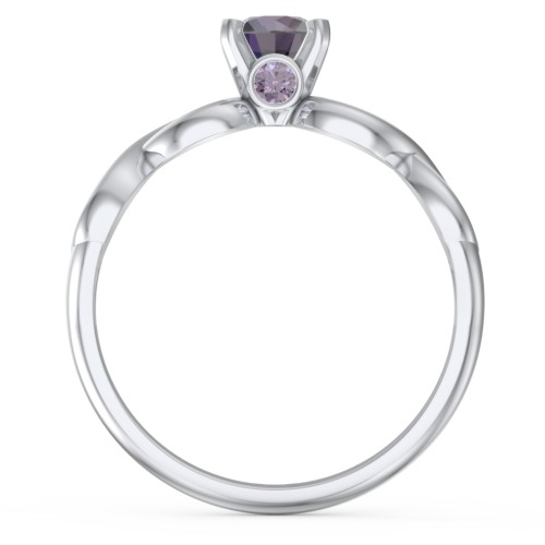 1/2 ct. Round Gemstone Infinity Peek-A-Boo Engagement Ring – Sterling Silver with Alexandrite