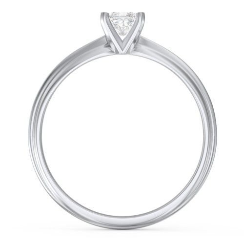 1/4 ct. Princess Gemstone Engagement Ring with Ridged Band
