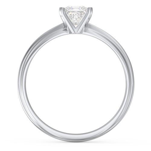 1/2 ct. Princess Gemstone Engagement Ring with Ridged Band