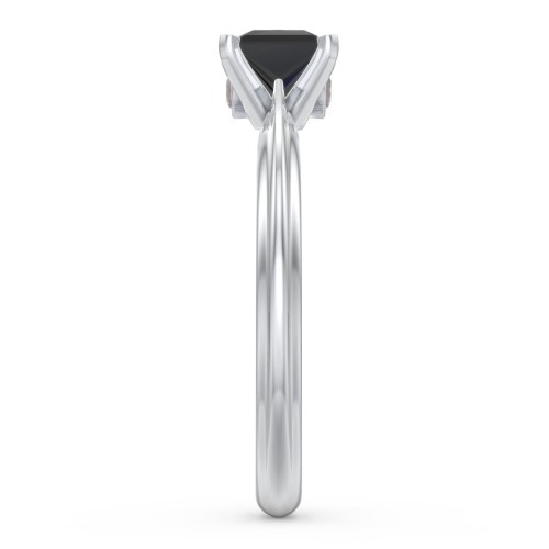 1/2 ct. Princess Gemstone Peek-A-Boo Engagement Ring with Ridged Band