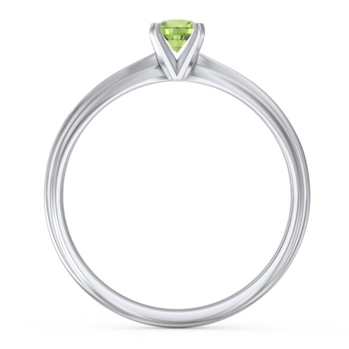 1/4 ct. Round Gemstone Engagement Ring with Ridged Band