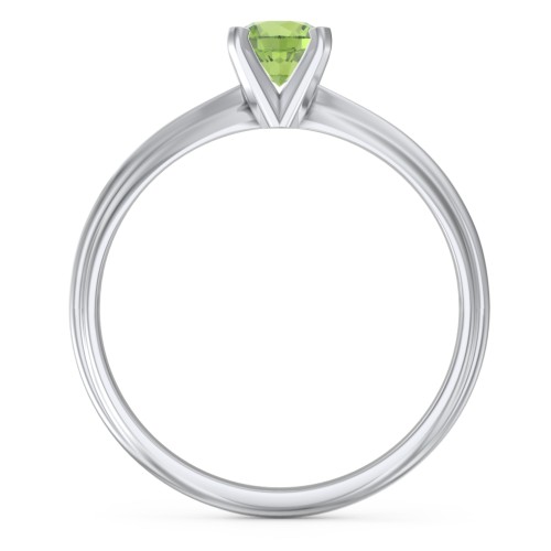 1/2 ct. Round Gemstone Engagement Ring with Ridged Band