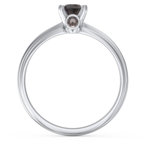 1/2 ct. Round Gemstone Peek-A-Boo Engagement Ring with Ridged Band