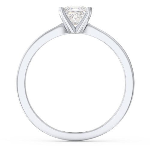 1/2 ct. Princess Gemstone Engagement Ring with Side Accent Stones – Sterling Silver with White Premium Zirconia