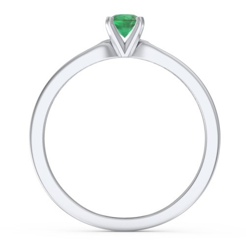 1/4 ct. Round Gemstone Engagement Ring with Side Accent Stones