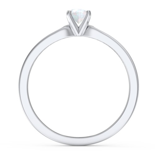 1/4 ct. Round Gemstone Engagement Ring with Side Accent Stones