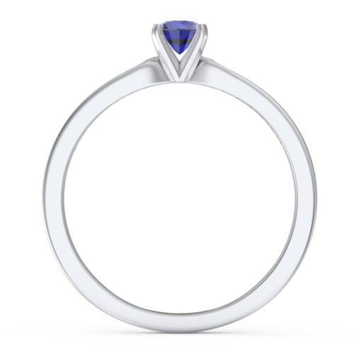 1/4 ct. Round Gemstone Engagement Ring with Side Accent Stones