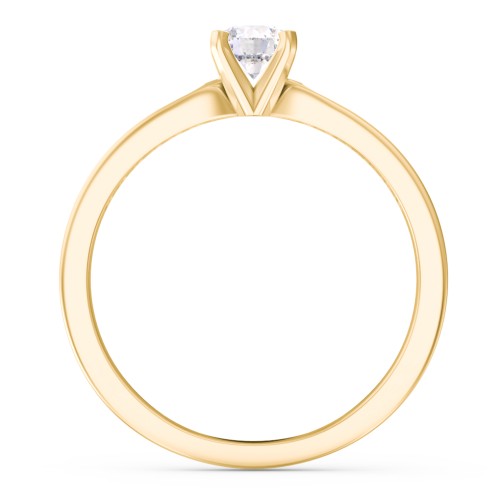 1/3 ct. Round Gemstone Engagement Ring with Side Accent Stones – 10K Yellow Gold with White Premium Zirconia