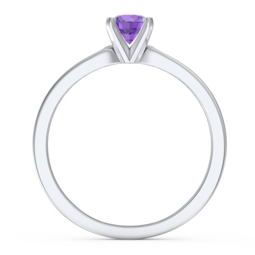 1/2 ct. Round Gemstone Engagement Ring with Side Accent Stones