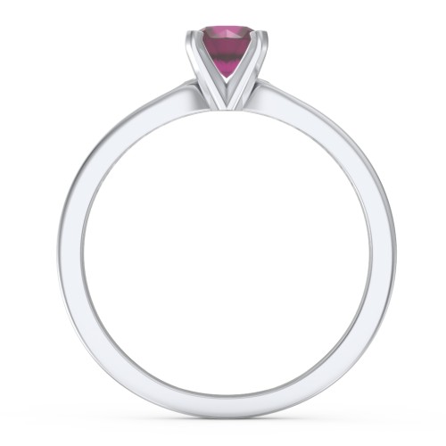 1/2 ct. Round Gemstone Engagement Ring with Side Accent Stones