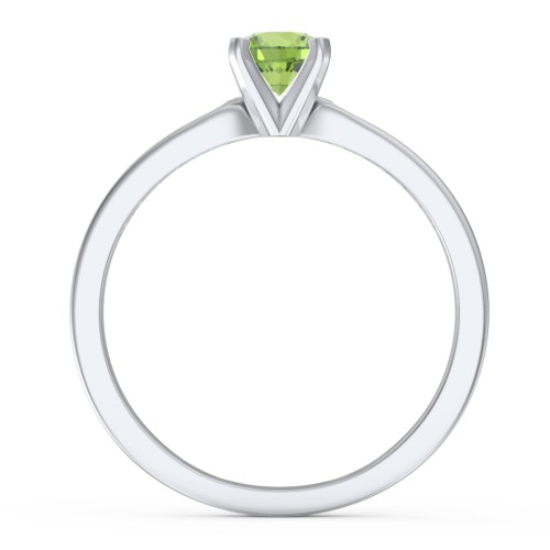 1/2 ct. Round Gemstone Engagement Ring with Side Accent Stones