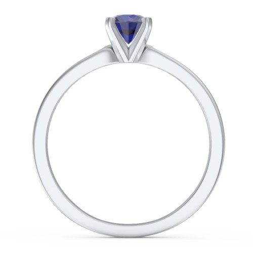 1/2 ct. Round Gemstone Engagement Ring with Side Accent Stones