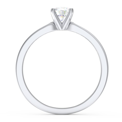1/2 ct. Round Gemstone Engagement Ring with Side Accent Stones – Sterling Silver with Lab Diamond and Diamond