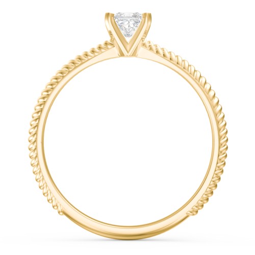 1/4 ct. Princess Gemstone Engagement Ring with Twisted Rope Band