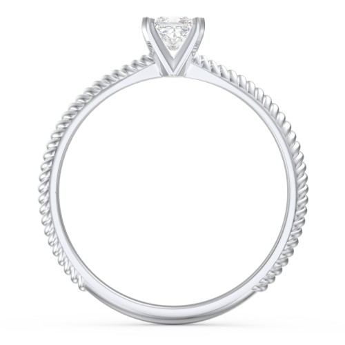 1/4 ct. Princess Gemstone Engagement Ring with Twisted Rope Band