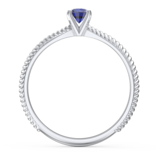 1/4 ct. Round Gemstone Engagement Ring with Twisted Rope Band