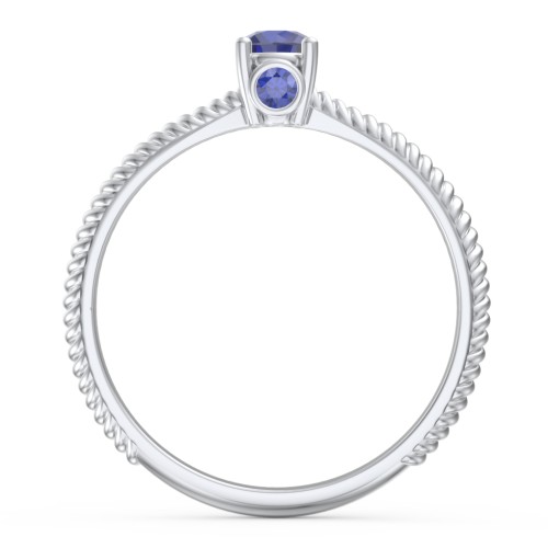 1/4 ct. Round Gemstone Peek-A-Boo Engagement Ring with Twisted Rope Band