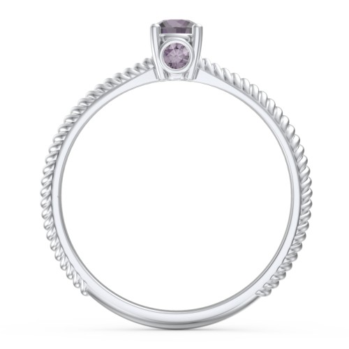 1/4 ct. Round Gemstone Peek-A-Boo Engagement Ring with Twisted Rope Band