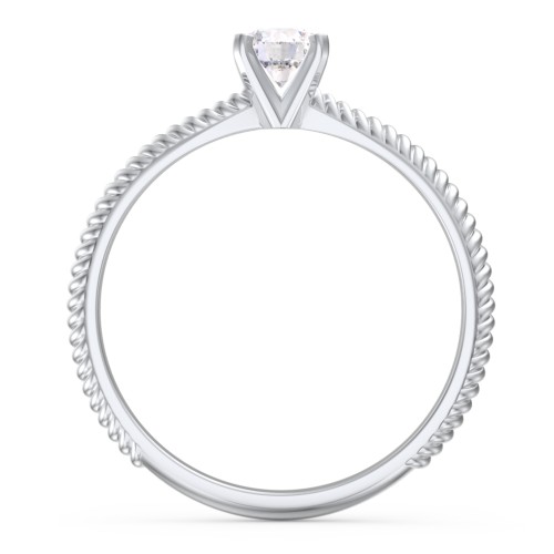 1/3 ct. Round Gemstone Engagement Ring with Twisted Rope Band