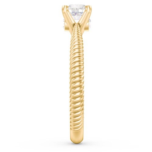 1/2 ct. Round Gemstone Peek-A-Boo Engagement Ring with Twisted Rope Band