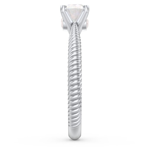 1/2 ct. Round Gemstone Peek-A-Boo Engagement Ring with Twisted Rope Band