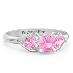 1/2 ct. Round Gemstone Peek-A-Boo Engagement Ring with Heart Stones