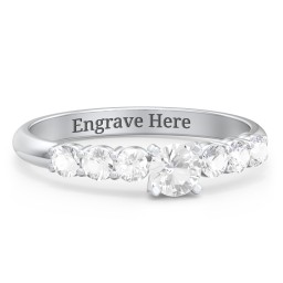 1/4 ct. Round Gemstone Engagement Ring with Side Gemstones