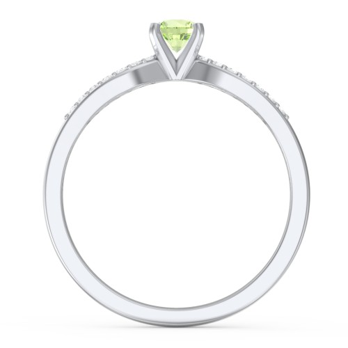 1/4 ct. Round Gemstone Split Engagement Ring with Accents