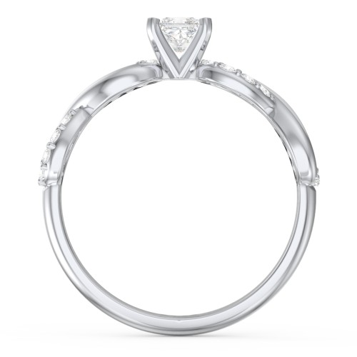 1/4 ct. Princess Gemstone Infinity Engagement Ring with Accent Stones – Sterling Silver with White Premium Zirconia