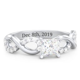 1/2 ct. Princess Gemstone Infinity Engagement Ring with Accent Stones