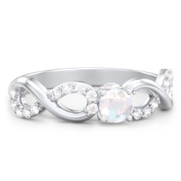 1/4 ct. Round Gemstone Infinity Peek-A-Boo Engagement Ring with Accent Stones