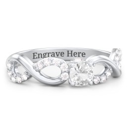 1/4 ct. Round Gemstone Infinity Peek-A-Boo Engagement Ring with Accent Stones