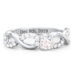 1/4 ct. Round Gemstone Infinity Peek-A-Boo Engagement Ring with Accent Stones