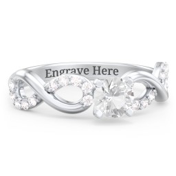 1/2 ct. Round Gemstone Infinity Engagement Ring with Accent Stones
