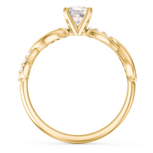 1/2 ct. Round Gemstone Infinity Engagement Ring with Accent Stones – 10K Yellow Gold with Cubic Zirconia and White Premium Zirconia