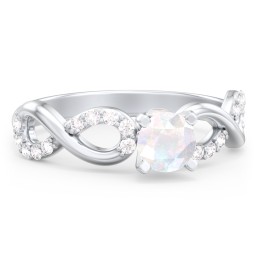 1/2 ct. Round Gemstone Infinity Peek-A-Boo Engagement Ring with Accent Stones