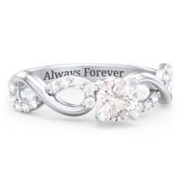 1/2 ct. Round Gemstone Infinity Peek-A-Boo Engagement Ring with Accent Stones