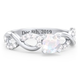 1/2 ct. Round Gemstone Infinity Peek-A-Boo Engagement Ring with Accent Stones
