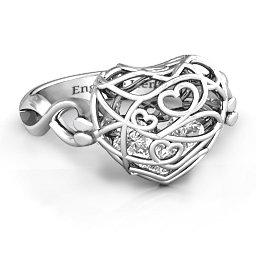 Caged Hearts Ring with 2-6 Stones