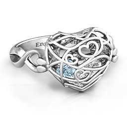 Caged Hearts Ring with 2-6 Stones