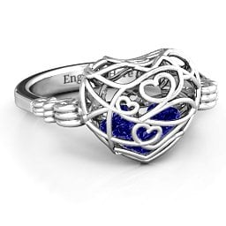Caged Hearts Ring with 2-6 Stones