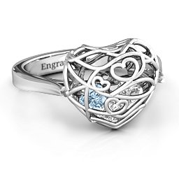 Caged Hearts Ring with 2-6 Stones