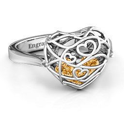 Caged Hearts Ring with 2-6 Stones
