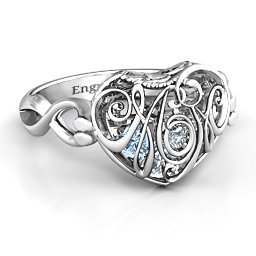 Caged Hearts Ring with 2-6 Stones