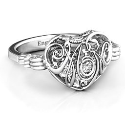 Caged Hearts Ring with 2-6 Stones