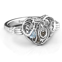 Caged Hearts Ring with 2-6 Stones