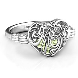 Caged Hearts Ring with 2-6 Stones