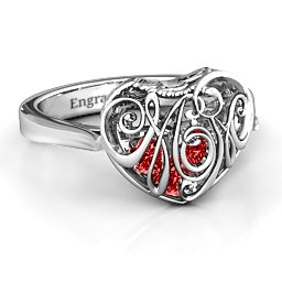 Caged Hearts Ring with 2-6 Stones